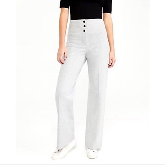 Ann Taylor | The Full Length Knit Wide Leg Pants | Herringbone Grey | Medium - Picture 1 of 11